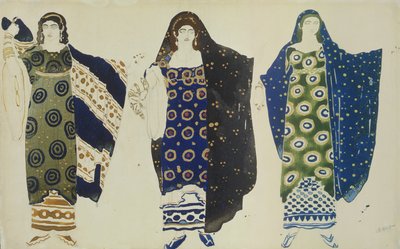 تصميم الأزياء لأوديب في كولونوس بواسطة سوفوكليس ، 1904 (مرحاض على ورق) بواسطة ليون باكست