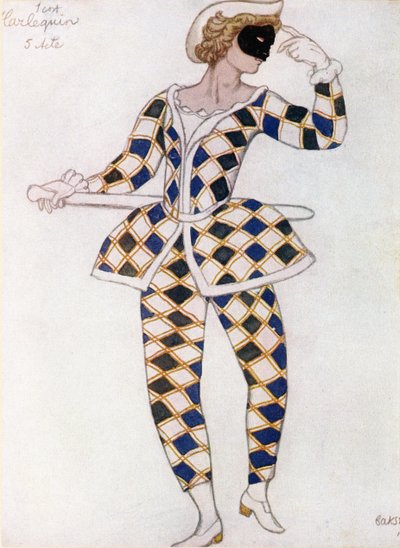 تصميم أزياء Harlequin ، من Sleeping Beauty ، 1921 بواسطة ليون باكست