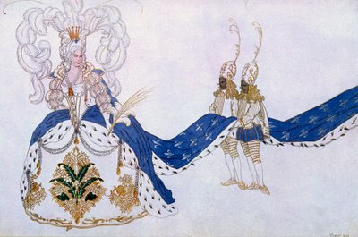 تصميم أزياء للملكة وصفحاتها ، من Sleeping Beauty ، 1921 بواسطة ليون باكست