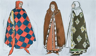 تصميمات أزياء "Le Martyre de Saint Sebastien" ، عمل درامي بتكليف من إيدا روبنشتاين مع libretto بقلم Gabriele d&39;Annunzio ، موسيقى كلود ديبوسي ، تصميم الرقصات بواسطة Mikhail Fokine ، costu بواسطة ليون باكست