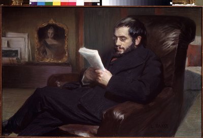 صورة للفنان الكسندر بينوا (1870-1960) (صورة للفنان الكسندر بينوا). رسم ليون باكست (1866-1924). ألوان مائية وألوان باستيل على ورق ، 64.5 × 100.3 سم بواسطة ليون باكست