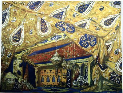 تصميم المسرح للباليه Sheherazade من قبل N.Rimsky-Korsakov ، 1910 بواسطة ليون باكست
