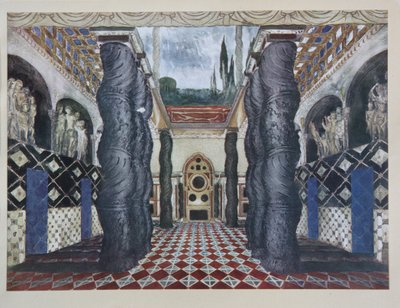تصميم المسرح لمسرحية استشهاد القديس سيباستيان بواسطة غابرييل دانوزيو ، 1922 بواسطة ليون باكست