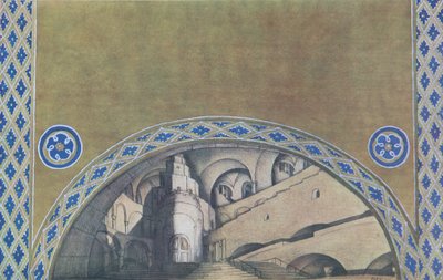 تصميم المسرح لمسرحية استشهاد القديس سيباستيان بواسطة غابرييل دانوزيو ، 1922 بواسطة ليون باكست