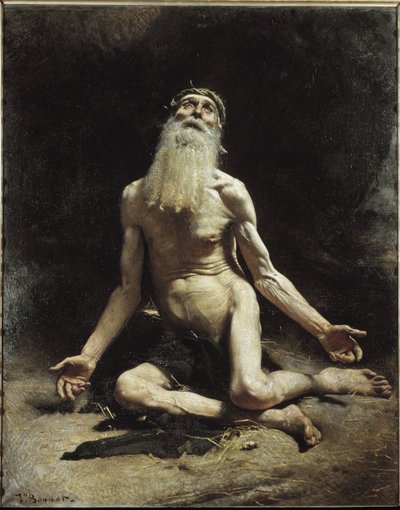 Job - Painting by Leon Bonnat (1833-1922), oil on canvas بواسطة ليون جوزيف فلورنتين بونات
