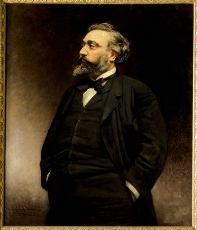 صورة ليون جامبيتا (1838 - 1882) سياسي فرنسي. لوحة ليون جوزيف بونات (1833-1922) (hs / t 1.15 x 1). - صورة ليون جامبيتا (1838-1882) سياسي فرنسي. رسم ليون جوزيف بونات (1833-1922). متحف القلعة ، فرساي بواسطة ليون جوزيف فلورنتين بونات