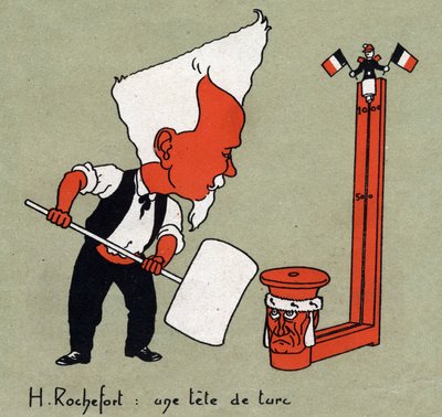 رسم كاريكاتوري لهنري روشفورت (1831-1913) ، صحفي وسياسي فرنسي "رأس الترك" - رسم توضيحي ليون ليبيجو (1863-1944) - نقش في "" Le sun-du-dimanche " بواسطة ليون ليبيجو