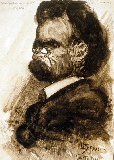 فريدريك نيتشه (1844-1900) الفيلسوف والشاعر الألماني الغواش والحبر الصيني ليون سبيليارت 1901 بواسطة ليون سبيليرت