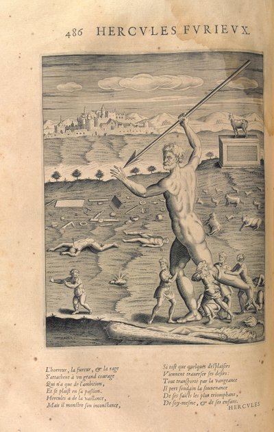 غضب هرقل ، من "Les Images ou Tableaux de Platte Peinture des Deux Philostrates Sophistes Grecs" ، بقلم بليز دي فيجينير (1523-96) باريس ، 1615 بواسطة ليونارد جوتييه