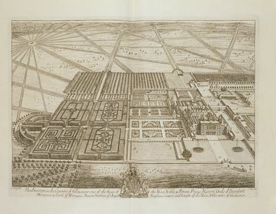 منزل تنس الريشة في مقاطعة غلوستر ، محفور بواسطة يوهانس كيب (c.1652-1722) (انظر أيضًا 192765) بواسطة ليونارد كينيف