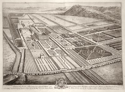 منزل تشاتسوورث ، مقر ويليام كافينديش (1640-1707) دوق ديفونشاير الأول ، نقوش يوهانس كيب (c.1652-1722) بواسطة ليونارد كينيف