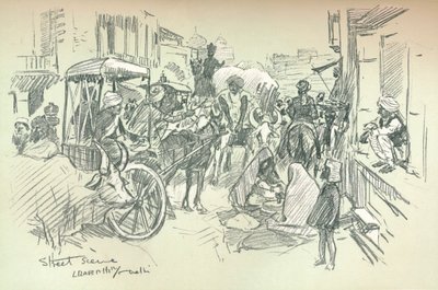 مشهد شارع في دلهي ، c1903 بواسطة ليونارد رافين هيل