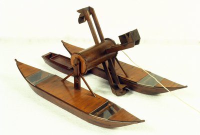 نعرات لاجون ، نموذج بعد رسم ليونارد دي فينشي (ليوناردو دافنشي) (1452 - 1519). متحف العلوم والتكنولوجيا بميلانو. بواسطة ليوناردو دا (بعد) فينشي