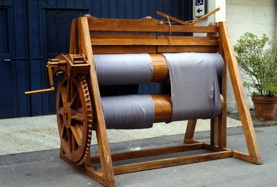 نول الصوف. نموذج من رسم ليوناردو دافنشي (ليوناردو دافنشي). متحف العلوم والتكنولوجيا بميلانو. بواسطة ليوناردو دا (بعد) فينشي