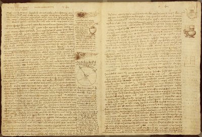 صفحة من Codex Leicester ، 1508-12 (حبر بني داكن على ورق الكتان) بواسطة ليوناردو دا فينشي