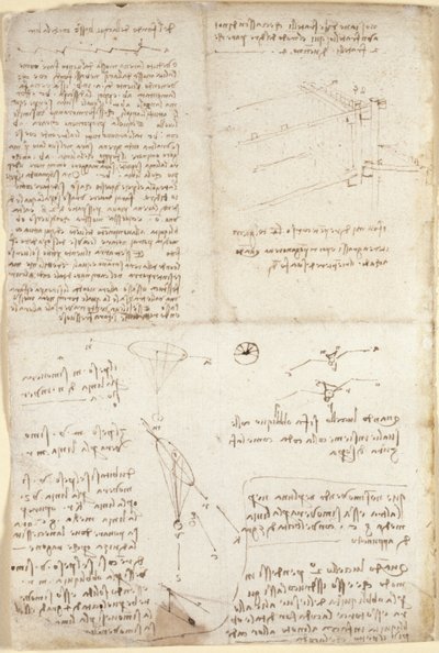 Arundel 263، f.129v، ملاحظات ورسوم بيانية ورسومات من "Codex Arundel" (قلم وحبر على ورق) بواسطة ليوناردو دا فينشي