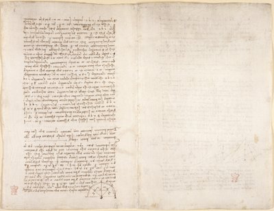 Arundel 263، f.215v، f.218 ملاحظات ورسم تخطيطي من "Codex Arundel" (قلم وحبر على ورق) بواسطة ليوناردو دا فينشي