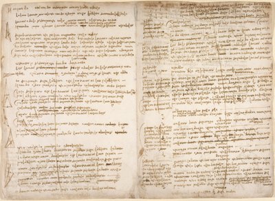 Arundel 263، f.267v، f.266 ، ملاحظات ومخططات حول التعريف الرياضي للنقطة والخط والمساحة ، لـ "الكتاب الأول عن الماء" (
