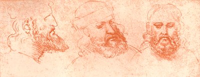 رسم للرؤوس الشرقية بالطباشير الأحمر ، c1472-c1519 1883 بواسطة ليوناردو دا فينشي
