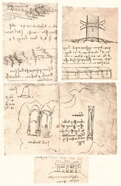 أربعة رسومات طبوغرافية ، c1472-c1519 1883 بواسطة ليوناردو دا فينشي