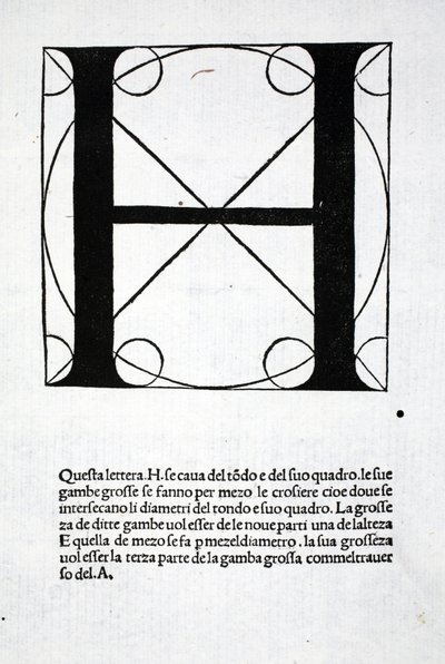 H ، توضيح من "Divina Proportione" من تأليف Luca Pacioli (c.1445-1517) ، حانة في الأصل. البندقية ، 1509 بواسطة ليوناردو دا فينشي