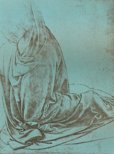 دراسة تحضيرية لأقمشة الملاك في "عذراء الصخور" 1472 - 1519 1883 بواسطة ليوناردو دا فينشي