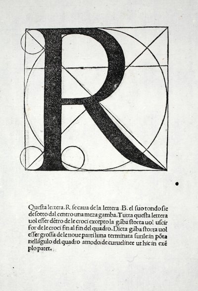 R ، توضيح من "Divina Proportione" من تأليف Luca Pacioli (c.1445-1517) ، حانة في الأصل. البندقية ، 1509 بواسطة ليوناردو دا فينشي