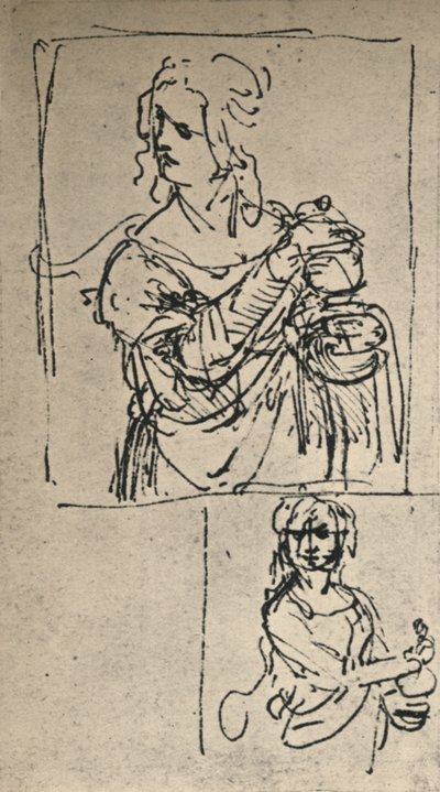 دراسات للقديسة مريم المجدلية ، c1480-1482 1945 بواسطة ليوناردو دا فينشي
