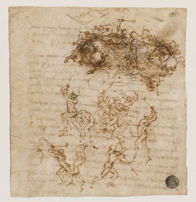 دراسة لمعركة Anghiari ، حوالي 1503-1504. بواسطة ليوناردو دا فينشي
