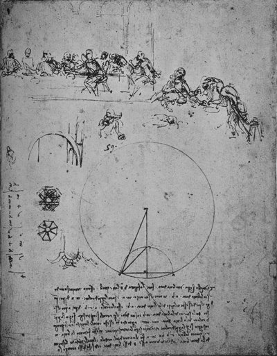 دراسة لآخر الأرقام والحسابات الرياضية والحسابية ، c1480 1945 بواسطة ليوناردو دا فينشي