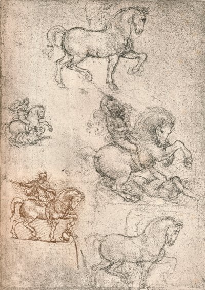 دراسة لنصب سفورزا ، c1482-c1499 1883 بواسطة ليوناردو دا فينشي