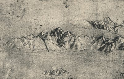 دراسة سلاسل الجبال ، c1480 1945 بواسطة ليوناردو دا فينشي