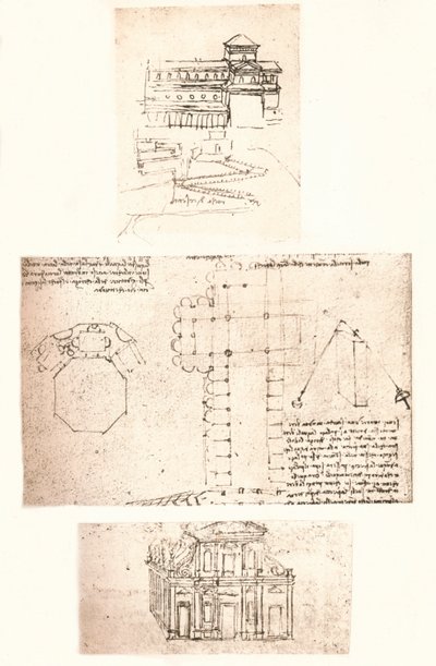 ثلاث رسومات للكنائس ، c1472-c1519 1883 بواسطة ليوناردو دا فينشي