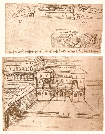 رسمان لخطط المدن ، c1472-c1519 1883 بواسطة ليوناردو دا فينشي