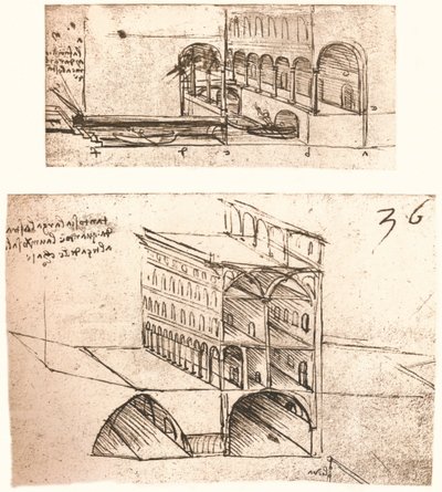 خطتان للقنوات في المدينة ، c1472-c1519 1883 بواسطة ليوناردو دا فينشي