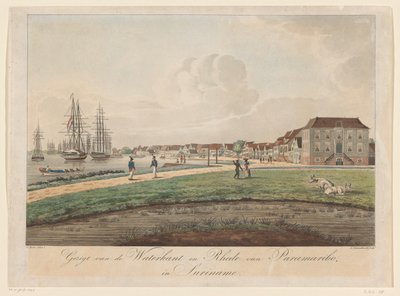 منظر للواجهة البحرية في باراماريبو منظر لـ Waterkant و Rhede of Paramaribo في سورينام (العنوان على الجسم) بواسطة جي مابي