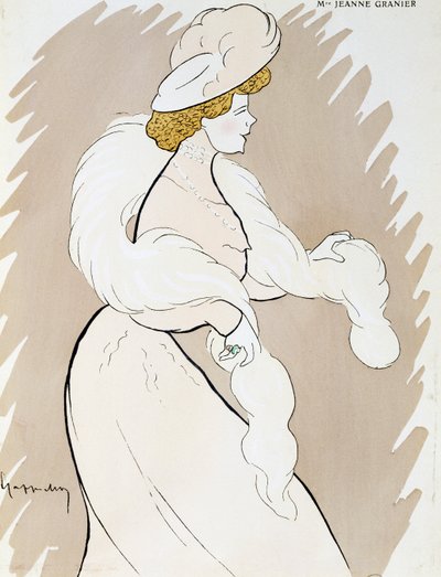 Actress Jeanne Granier (1852-1939), drawing by Leonetto Cappiello (1875-1942) بواسطة ليونيتو كابيلو