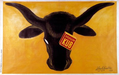 Advertising poster for Kub broth with a head of beef. 1931. Illustration by Leonetto Cappiello (1875-1942) Paris, decorative arts بواسطة ليونيتو كابيلو