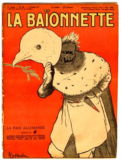 غلاف كتاب "La Baionnette" ، ساخر بألوان بواسطة ليونيتو كابيلو