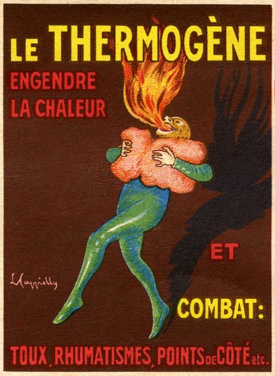 ملصق على علبة من حشوة Le Thermogene المثيرة للاشمئزاز والحازمة ، ضغط مخصص لتخفيف السعال ونزلات البرد والألم والروماتيزم - الصيغة: قطن ماء ، كوكسين جديد ، برتقالي أصفر S ، خلاصة الفليفلة. منتج الصيدلية المصنعة في ليل في بي بواسطة ليونيتو كابيلو