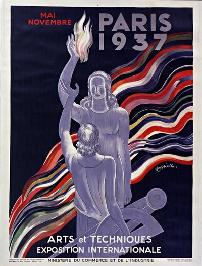ملصق المعرض الدولي لعام 1937 في باريس ، 1937. بواسطة ليونيتو كابيلو
