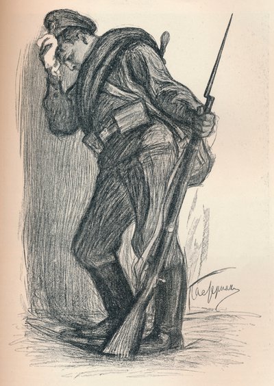 رسم لصندوق حرب ، c1914 بواسطة ليونيد أوسيبوفيتش باسترناك