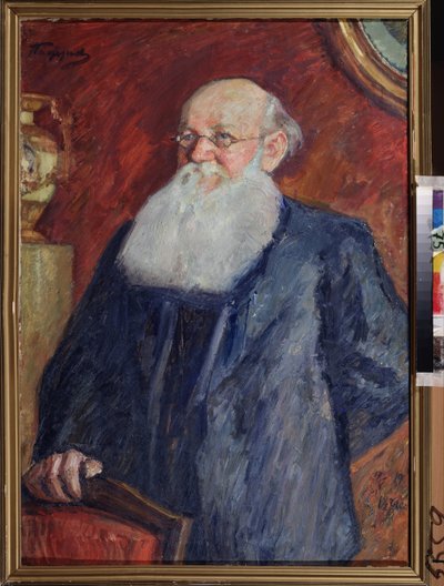 صورة للكونت الثوري بيوتر ألكسيفيتش كروبوتكين (بيوتر إيه كروبوتكين) (1842-1921). لوحة ليونيد أوسيبوفيتش باسترناك (1862-1945) ، تمبرا على قماش بواسطة ليونيد أوسيبوفيتش باسترناك