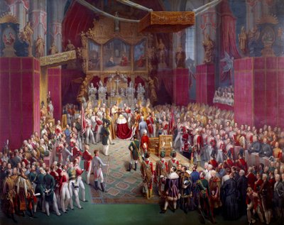 تتويج الإمبراطور النمساوي فرديناند الأول (1793-1875) ، أيضًا ملك بوهيمي تحت اسم فرديناند الخامس في كاتدرائية القديس غي في براغ لوحة ليوبولد بوشر (1797 - بعد 1858) 1836 براغ ، المعرض الوطني - الإمبراطور فرديناند الأول من أوس بواسطة ليوبولد بوشر