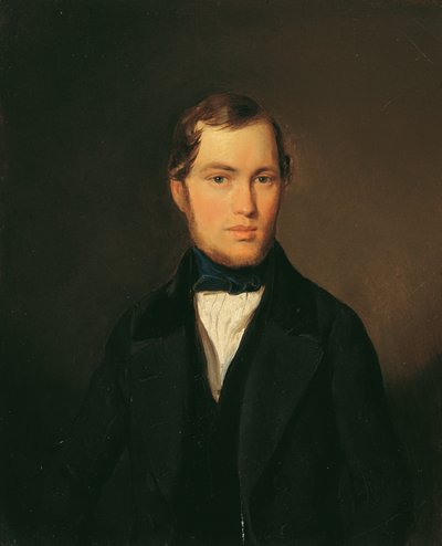 شاب بربطة عنق زرقاء بواسطة ليوبولد فيرتباور