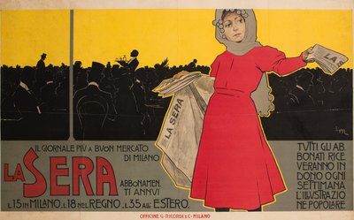 المساء. أرخص صحيفة في ميلانو عام 1892. بواسطة ليوبولدو ميتليكوفيتز