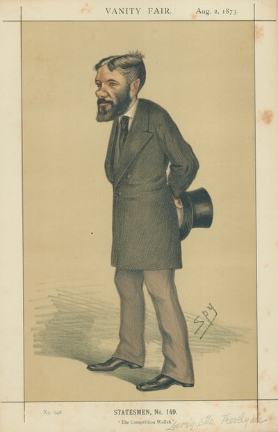 السيد George Otto Trevelyan ، The Wall Competition Wallah ، 2 أغسطس 1873 ، فانيتي فير كارتون بواسطة ليزلي ماثيو وارد