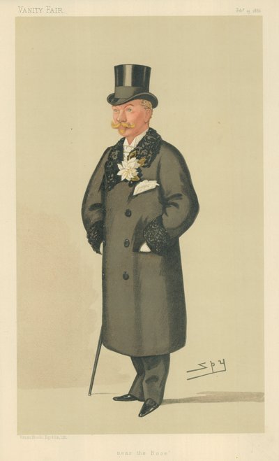 The Hon Harry Tyrwhitt-Wilson ، Near the Rose ، 13 فبراير 1886 ، فانيتي فير كارتون بواسطة ليزلي ماثيو وارد