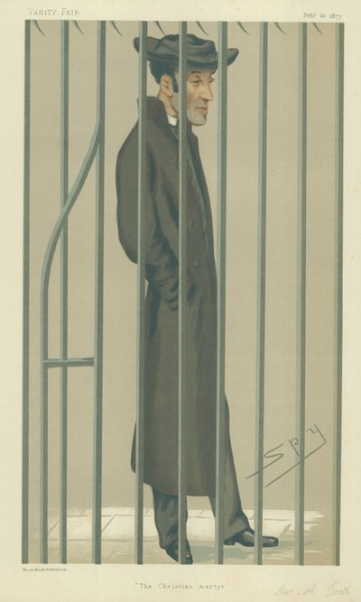 القس آرثر توث ، الشهيد المسيحي ، 10 فبراير 1877 ، فانيتي فير كارتون بواسطة ليزلي ماثيو وارد