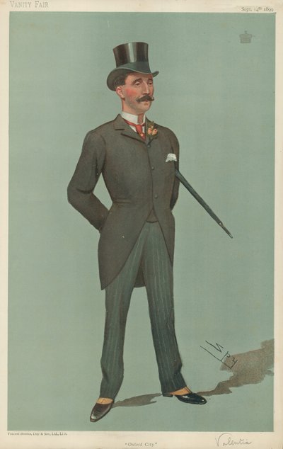 Viscount Valentia ، مدينة أكسفورد ، 14 سبتمبر 1899 ، فانيتي فير كارتون بواسطة ليزلي ماثيو وارد